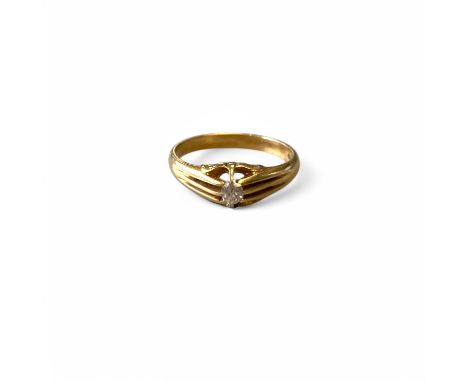 An 18ct yellow gold solitaire diamond ring size S, weight 4.8g.