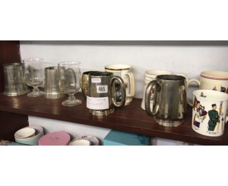 SHELF OF MILITARY THEMED MUGS &amp; GLASSES