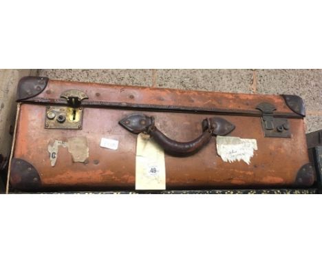 3 FIBRE VINTAGE TRAVEL TRUNKS 1 LARGE &amp; 1 SMALL