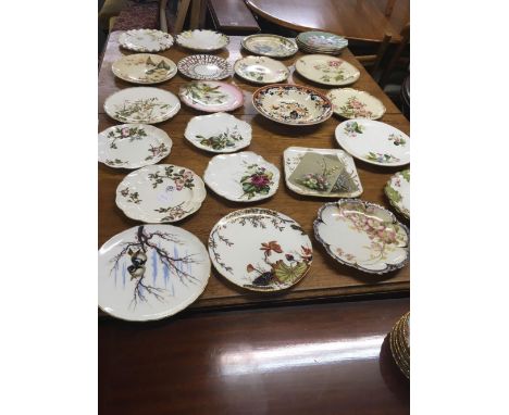 COLLECTION OF APPROX 25 VARIOUS HAND PAINTED &amp; OTHER TEA PLATES, CAKE PLATES ETC