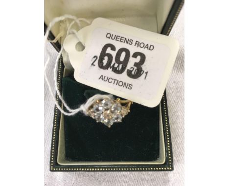 ATTRACTIVE CLUSTER RING SET IN 9ct