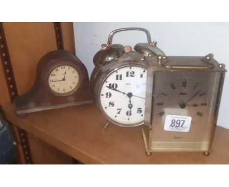 ALARM CARRIAGE CLOCK &amp; 1 OTHER
