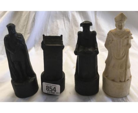 4 BEN EAGLES SCOTCH WHISKY MINIATURES, 3 BLACK &amp; 1 WHITE