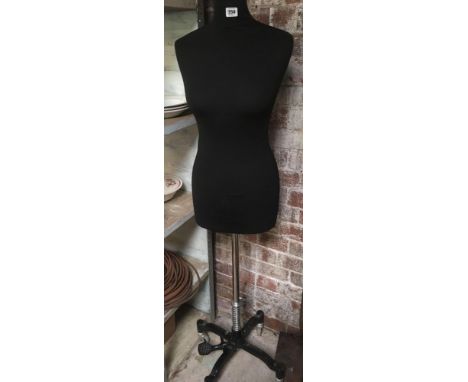 FEMALE MANNEQUIN ON CHROME STAND WITH WHEELS