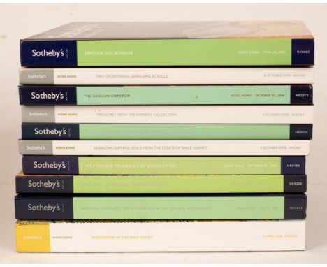 Sotheby's Asian arts (mainly Chinese, 包括乾隆玉玺，官窑及皇家珍宝) sale catalogues,  Hong Kong, 2000s, 10 copies/Provenance: From the Libr