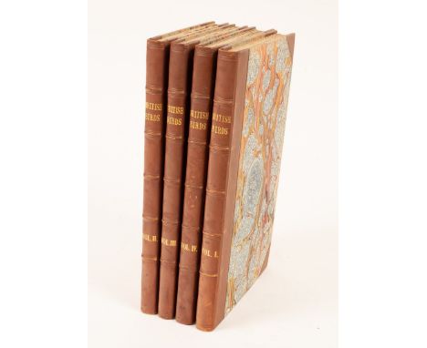 Donovan (E) The Natural History of British Birds, 1795-1799, 2nd edition, 4 volumes (of 5), 8vo, modern half calf   CONDITION