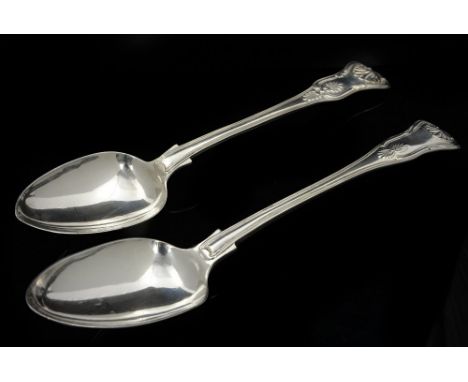 A William IV silver Kings Pattern basting spoon, together with a Victorian example, William Eaton, London 1835 and Joseph and