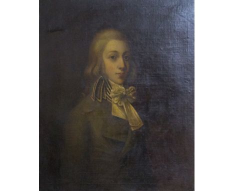 French School, 19th Centuy, portrait of a young gentleman, half length, oil on canvas, 70cm by 60cm