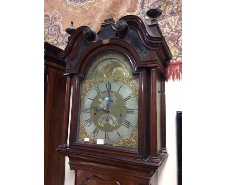 An early Victorian mahogany eight day longcase clock, the dial inscribed 'John Juler, North Walsham', the hood with a swan ne