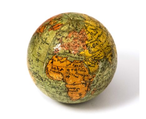 A German terrestrial pocket globe, early 20th Century, the sphere applied with twelve printed gores, marked 'Made in Germany'