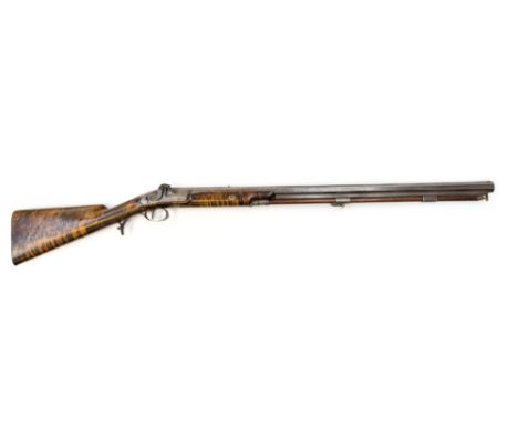 An approximate 5 bore 30" single barrel percussion 'Big Game' rifle by Joseph Lang fitted with a visually attractive stock ha
