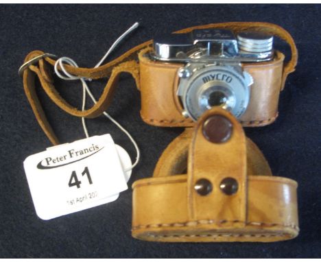 A 'Mycro' miniature camera in leather Ever-ready case marked 'Mycro Camera Company Ltd', stamped Mycro IIIA.(B.P. 24% incl. V