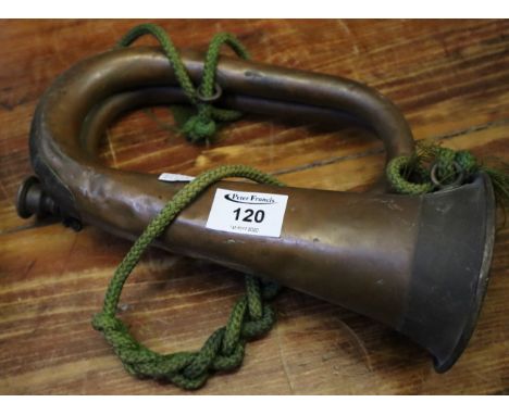 Brass military bugle with lanyard. (B.P. 24% incl. VAT) 