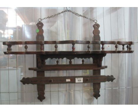 Edwardian hanging wall bracket, with painted decoration, possibly Russian. (B.P. 24% incl. VAT)