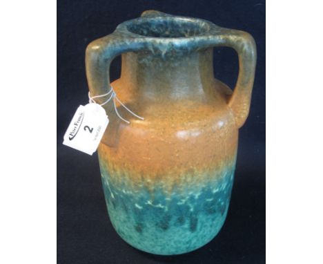 Ruskin pottery multi-coloured tyg vase, signed to the base by W Howson-Taylor, dated 1933. 25cm high approx. (B.P. 24% incl. 