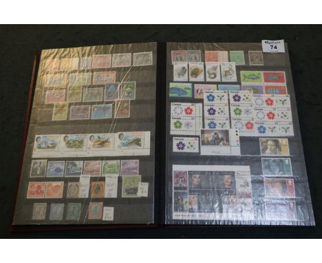 British Commonwealth selection of mint stamp issues in brown stockbook. Mostly KGVI to QEII, singles, sets and mini-sheets. (