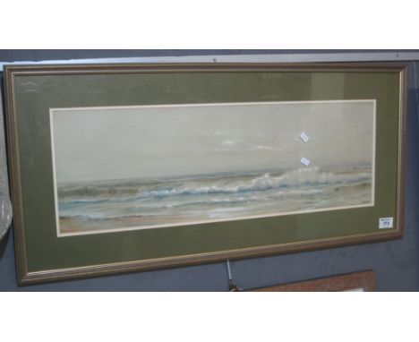 W.C Bauer, seascape with breaking surf, signed, watercolours. Framed and glazed. (B.P. 24% incl. VAT) 