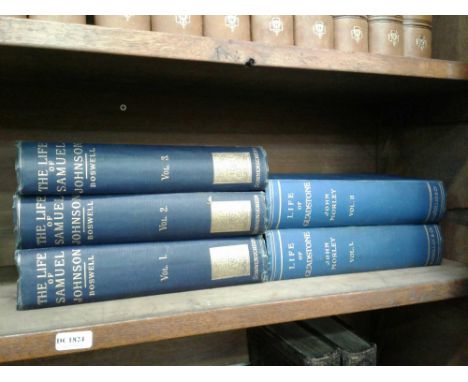 by James Boswell, reprint first edition in three volumes together with Morley's Life of Gladstone in two volumes, Macmillan 1