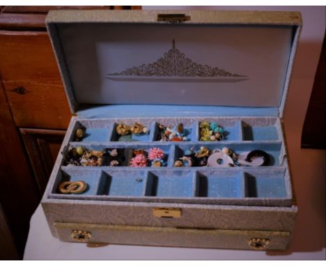 mainly costume held in a vintage embossed leatherette box