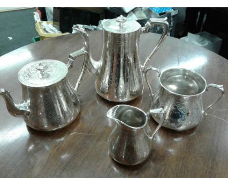 comprising of teapot, coffee pot, sugar and cream&nbsp;