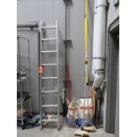 Werner Extension Ladder(14ft), Brooms, Charcoal