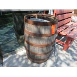 Propane Heater, Concrete Picnic Table and (2) Trash Barrels