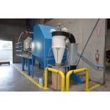 5 ft x 5 ft x 5 ft deep Carbon Steel Tapered Bottom Bag Dump Hopper Including Carbon Steel Hood,