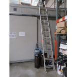 Lot - 24 ft, Extension Ladder, 2 Wheel Dolly, Step Ladder, Rolling Cart, Mop Buckets, 3-Step