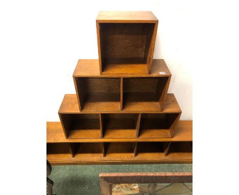 A VINTAGE OAK UNIX BOOKCASE