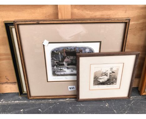 GRAHAM CLARKE A LIMITED EDITION PENCIL SIGNED COLOUR PRINT ENTITLED "WITH PERMISSION"  17 x 21cms TOGETHER WITH A PENCIL SIGN