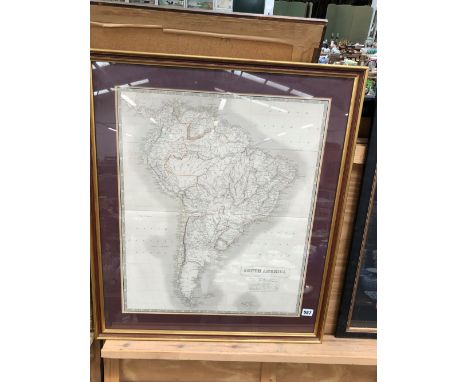 TWO ANTIQUE HAND COLOURED MAPS. NORTH AMERICA AND SOUTH AMERICA AFTER A. K. JOHNSTON. LARGEST 60 x 50cms (2)