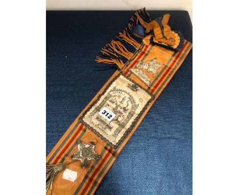 A NORTHERN IRELAND ORANGE ORDER SHOULDER SASH