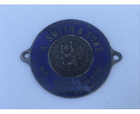 An enamel supply plate for A. Smith and Sons, Stanton nr. Chippenham, bearing the words 'Use only Castrol Motor Oil', stamped
