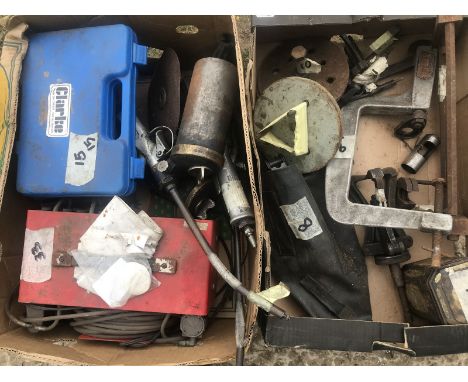 A Wilkinson voltmeter, a Taskmaster gas analyser, two new pipe flaring kits for brake and fuel pipes and two Tecalamit oil sp