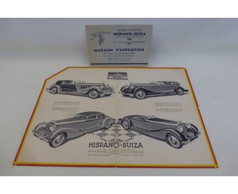 A Hispano-Suiza 1935 fold-out poster.