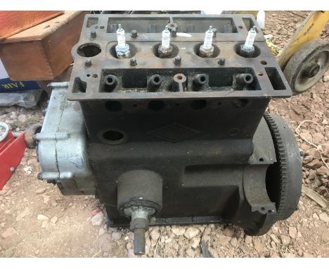 A Riley 9 engine, appears mostly complete.