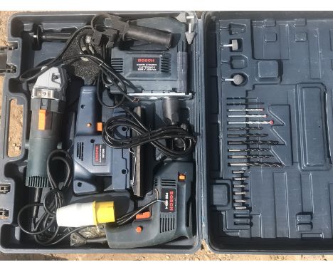 A quantity of electrical hand tools. 