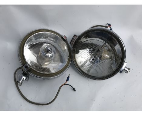 A Lucas LR6 sealed beam lamp and a Lucas LR10 spotlamp. 