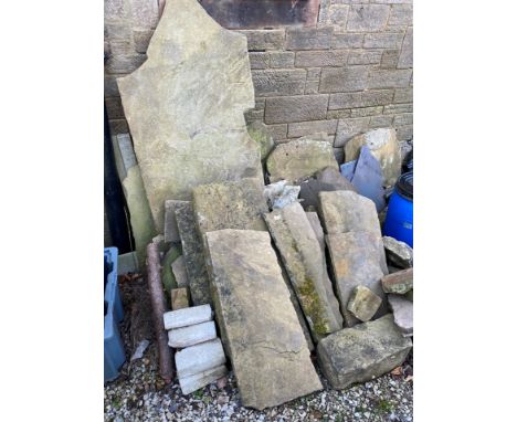 Architectural reclamation - A quantity of York stone paving, various sizes, probably late 19th century.** We would please ask