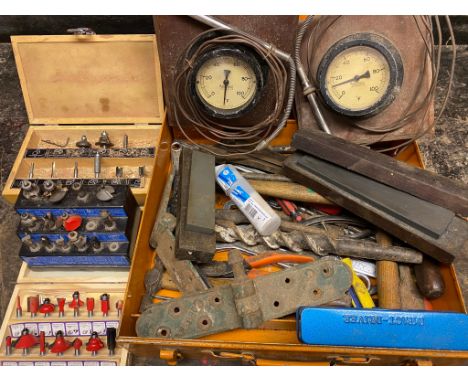 Tools - Router bits; Rototherm Thermometer, another; hinges; carborundum blocks; etc (qty).** We would please ask that all pa