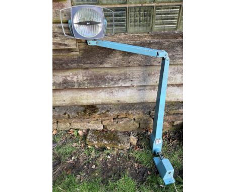 Salvage - An unusual articulated surgeons lamp, pale blue.#** We would please ask that all payments are made by 12pm on Thurs