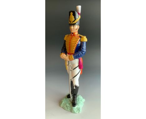A Royal Worcester Military figure, Officer of the Royal Artillery 1815,  30cm high, printed mark, 2658** We would please ask 