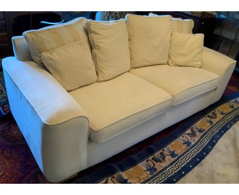 A cream three piece suite, of contemporary design** We would please ask that all payments are made by 12pm on Thursday 14th A
