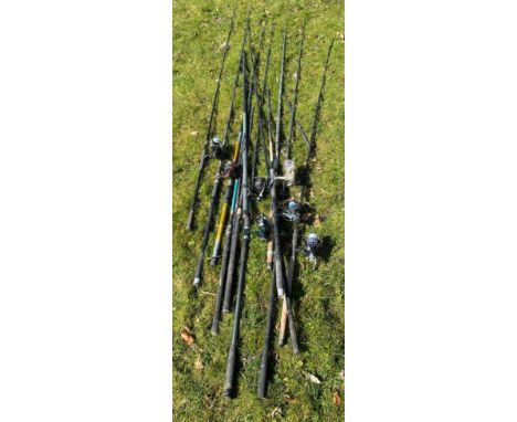 A Racer High Performance Carp Rod; a Caperlan reel; a Syntra reel; a Fladen carp reel; a Sert Tectonic 401 reel, etc (qty).**