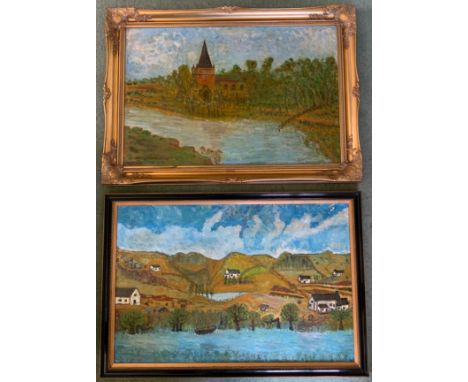 Robert StoodleyThe Village Churchsigned, oil on board, cm x 92cm;  others, various sizes** We would please ask that all payme