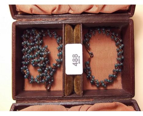 A vintage beadwork necklace and bracelet