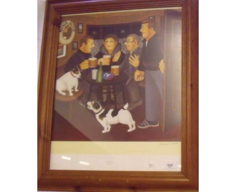 A Beryl Cook limited edition print "In the Snug" , 40 x 42cm