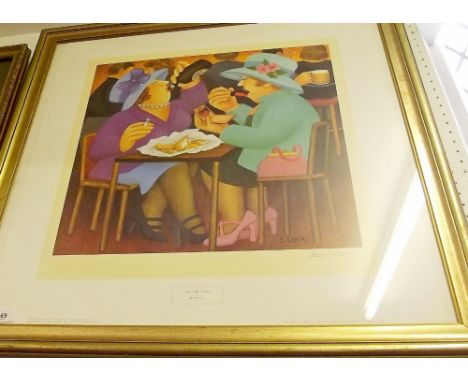 A Beryl Cook print - "Ladies who Lunch" 2004,  ltd edition - 40 x 43cm