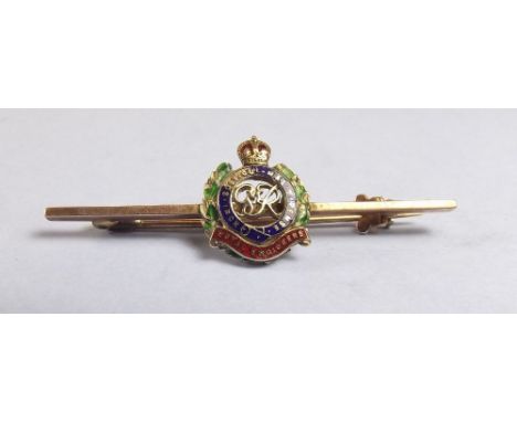 A 9 carat gold and enamel Royal Engineers sweetheart brooch