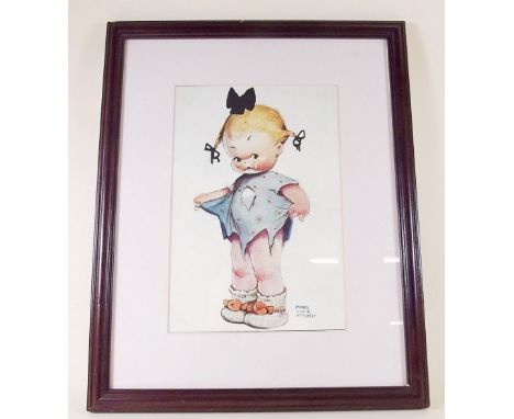 A print of a girl by Mabel Lucie Attwell - 24 x 16cm